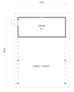 Dubbelgarage med carport Dubbelgarage med carport