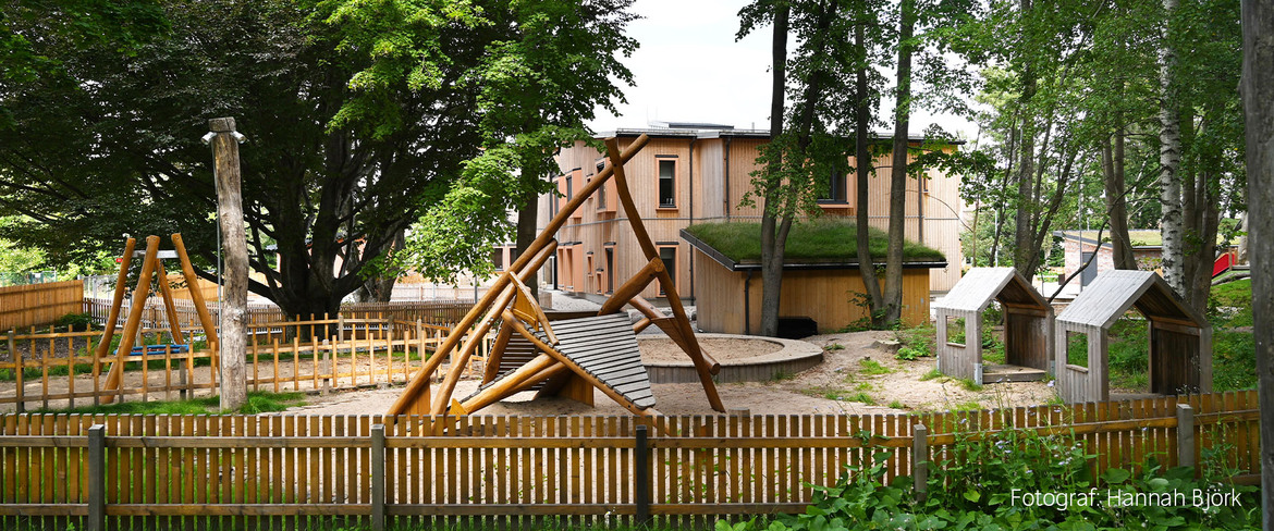 Sommarbild på förskolan Hoppet fotograferat av Hannah Björk. 