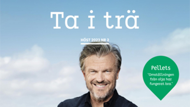 Tidningsomslaget på "Ta i trä" för hösten 2023.