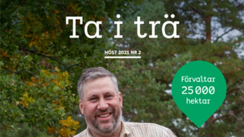 Tidningsomslaget på "Ta i trä" för hösten 2021.