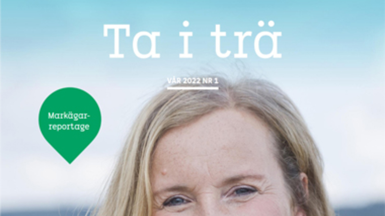 Tidningsomslaget på "Ta i trä" för våren 2022.